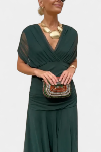 Tenue femme soirée motif fleurie élégance occasion