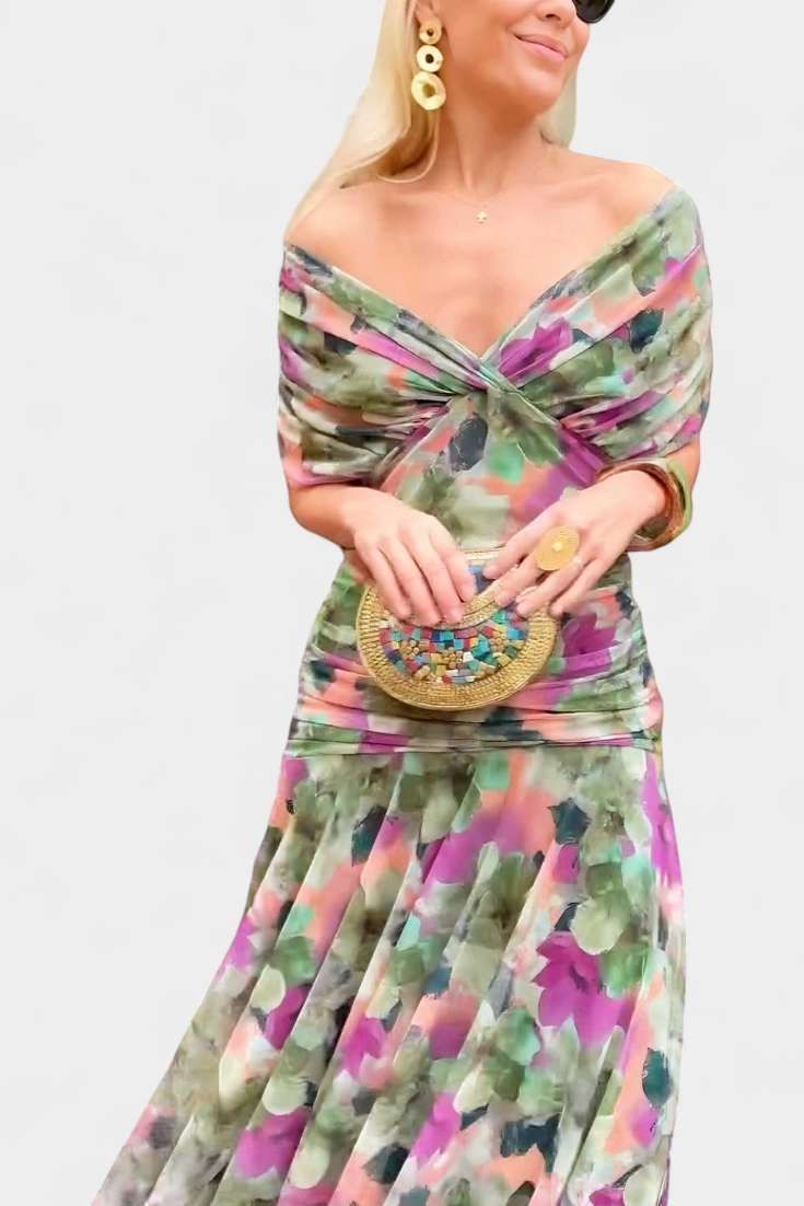 Tenue femme soirée motif fleurie élégance occasion – Image 15