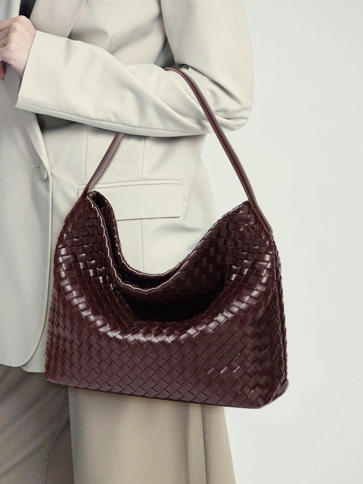 Grand sac femme vegan tressé pour travail quotidien – Image 9