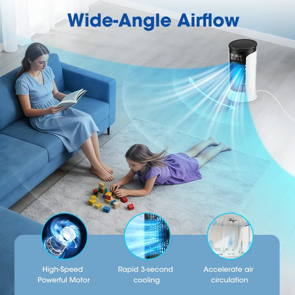 Mini climatiseur portable silencieux lumière d'ambiance – Image 5