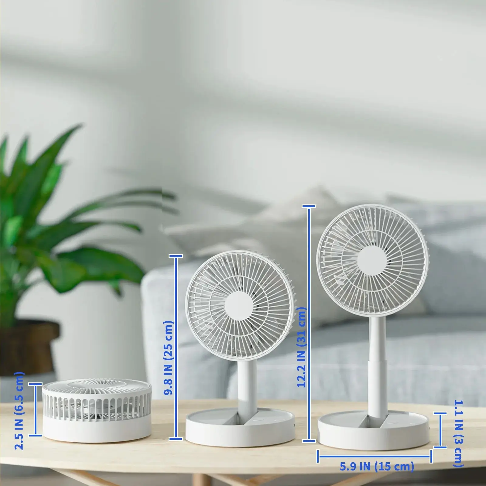 Ventilateur pliable USB 7 pales batterie longue durée – Image 3