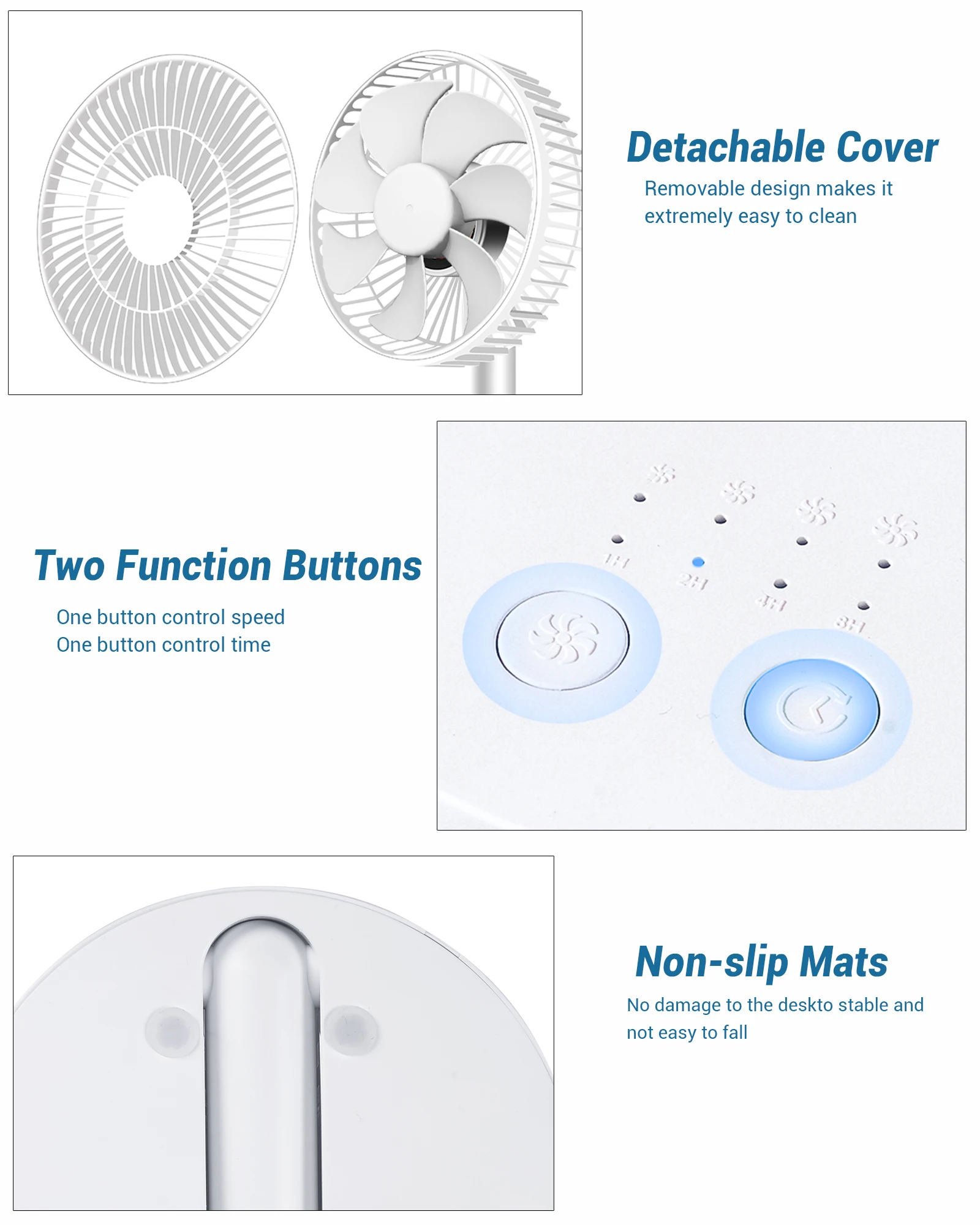 Ventilateur pliable USB 7 pales batterie longue durée – Image 6