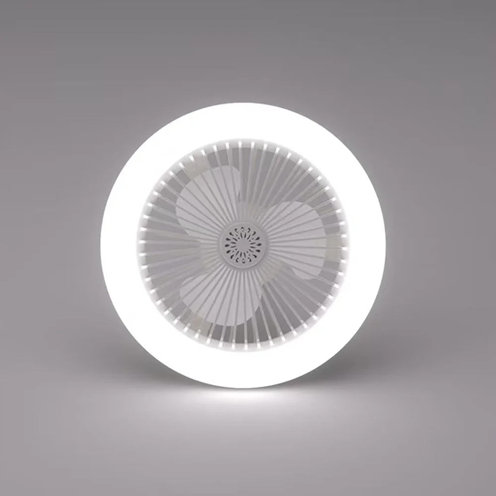 Lustre Ventilateur E27 LED Rotatif Dimmable Télécommandé – Image 3