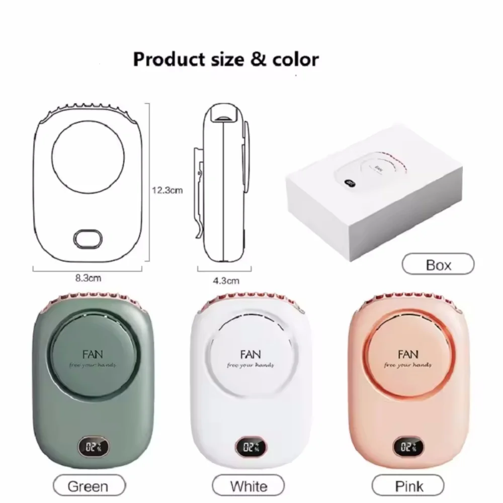 Ventilateur de cou portable USB 10h autonomie 3 vitesses – Image 6