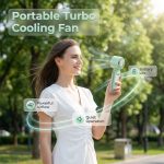 Ventilateur portable pliable LED puissant mousqueton