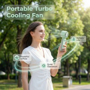Ventilateur portable pliable LED puissant mousqueton