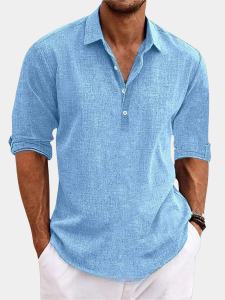 Chemise homme légère respirante col ouvert