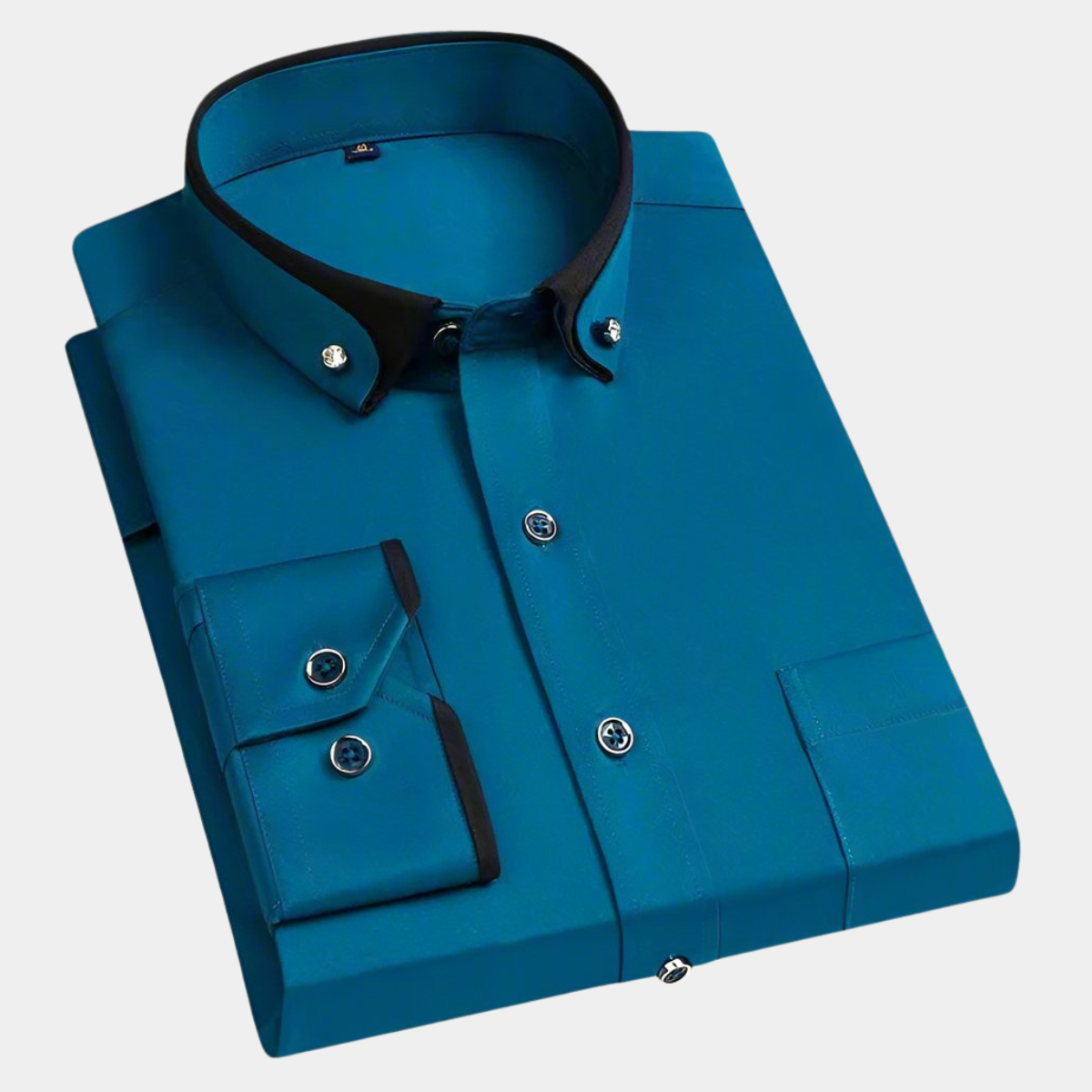 Chemise homme coton respirant col contrasté – Image 7