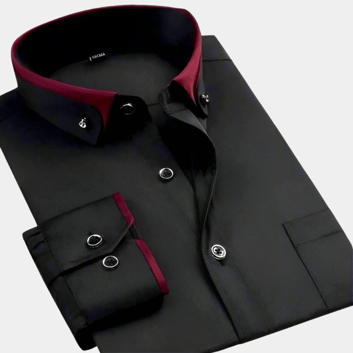 Chemise homme coton respirant col contrasté – Image 2