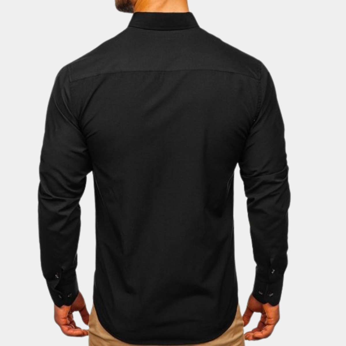 Chemise homme coton respirant col contrasté – Image 8