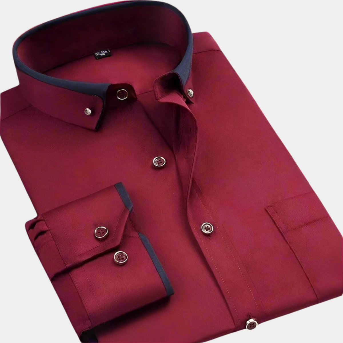 Chemise homme coton respirant col contrasté – Image 4