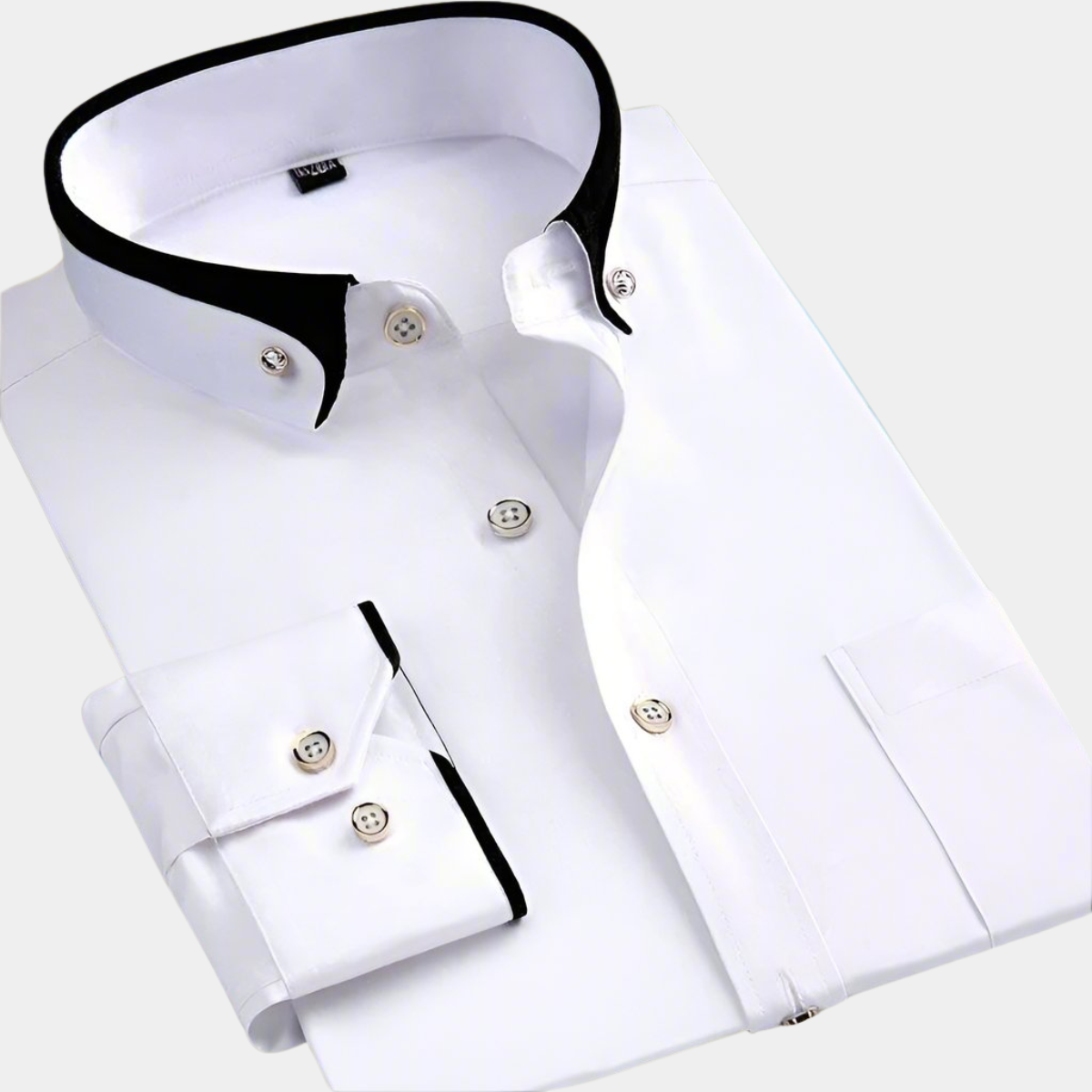 Chemise homme coton respirant col contrasté – Image 3