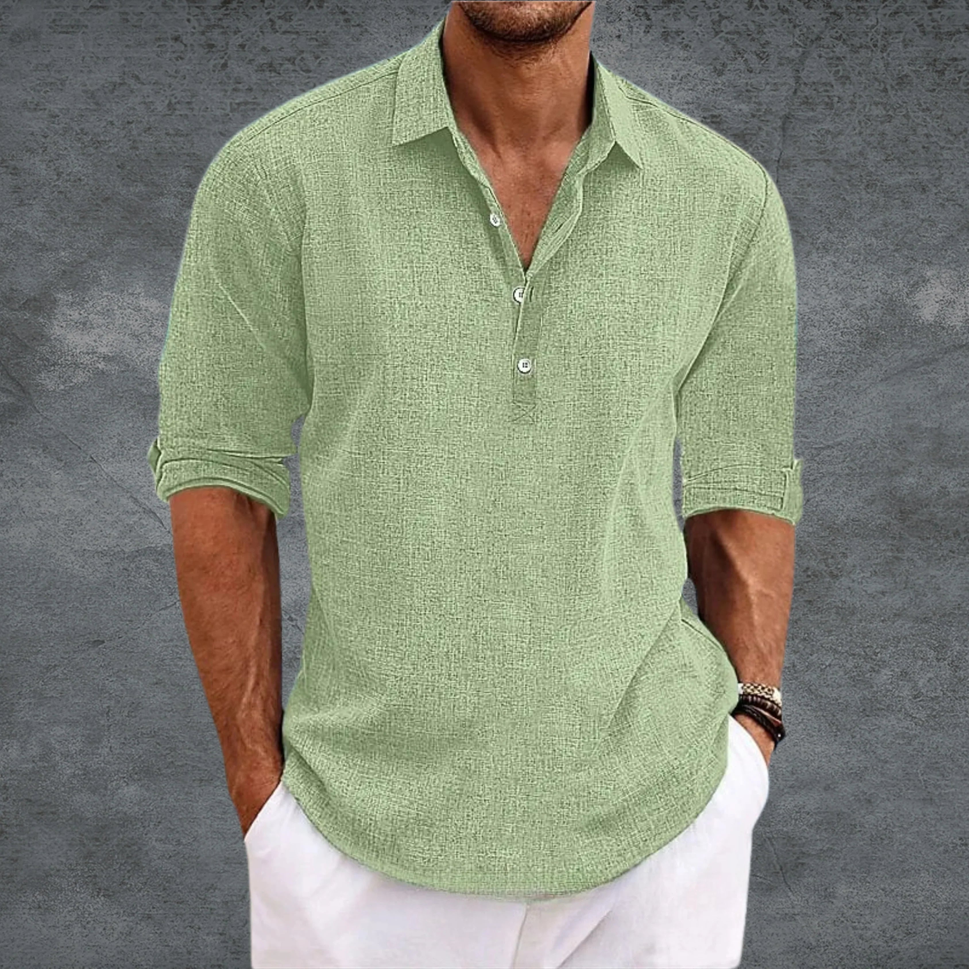 Chemise homme légère respirante col ouvert – Image 5