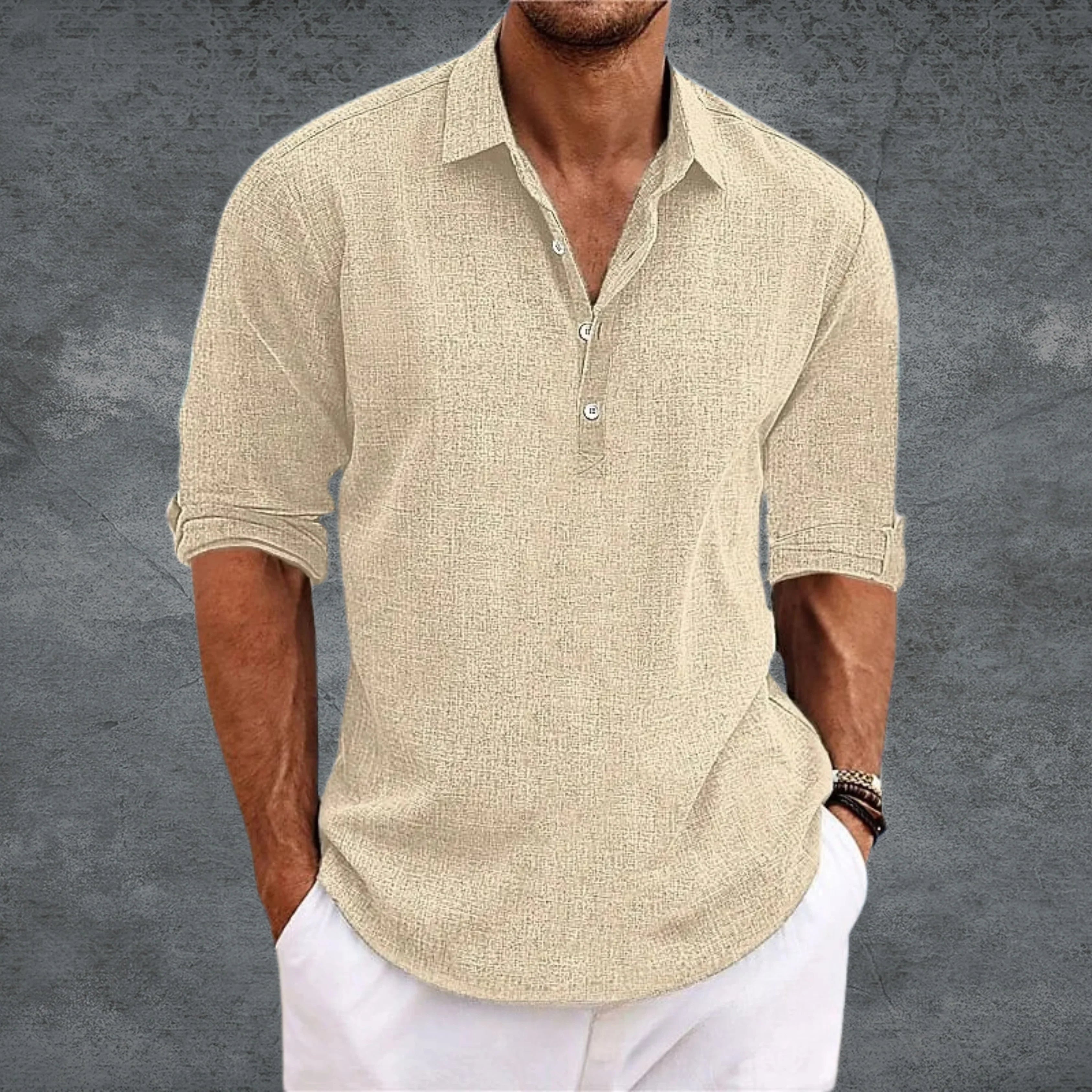 Chemise homme légère respirante col ouvert – Image 6