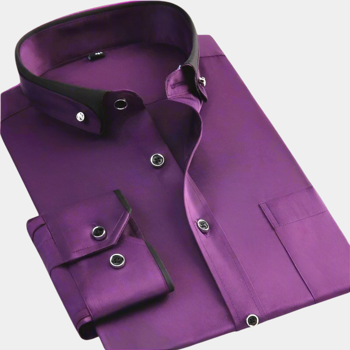 Chemise homme coton respirant col contrasté – Image 5
