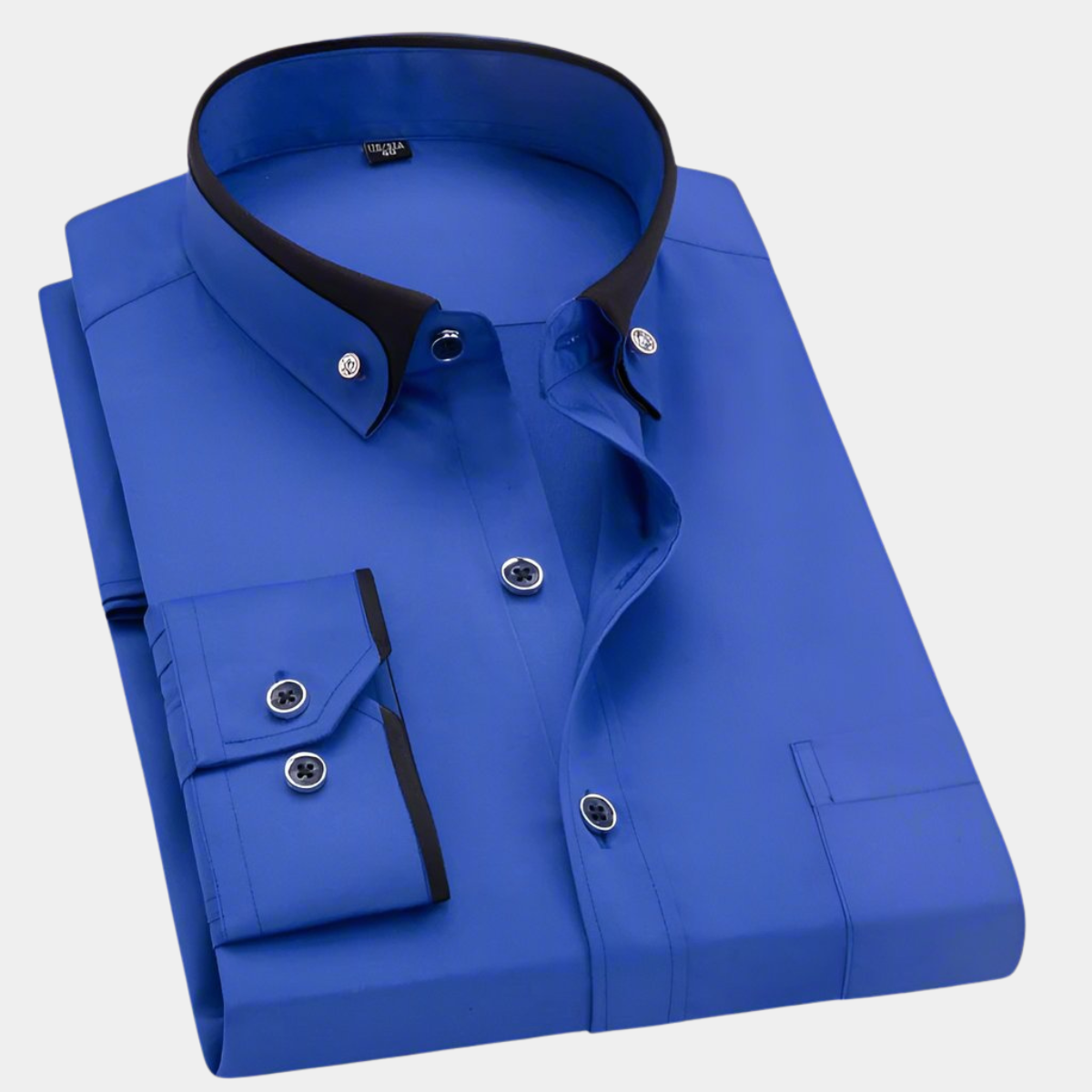 Chemise homme coton respirant col contrasté – Image 6