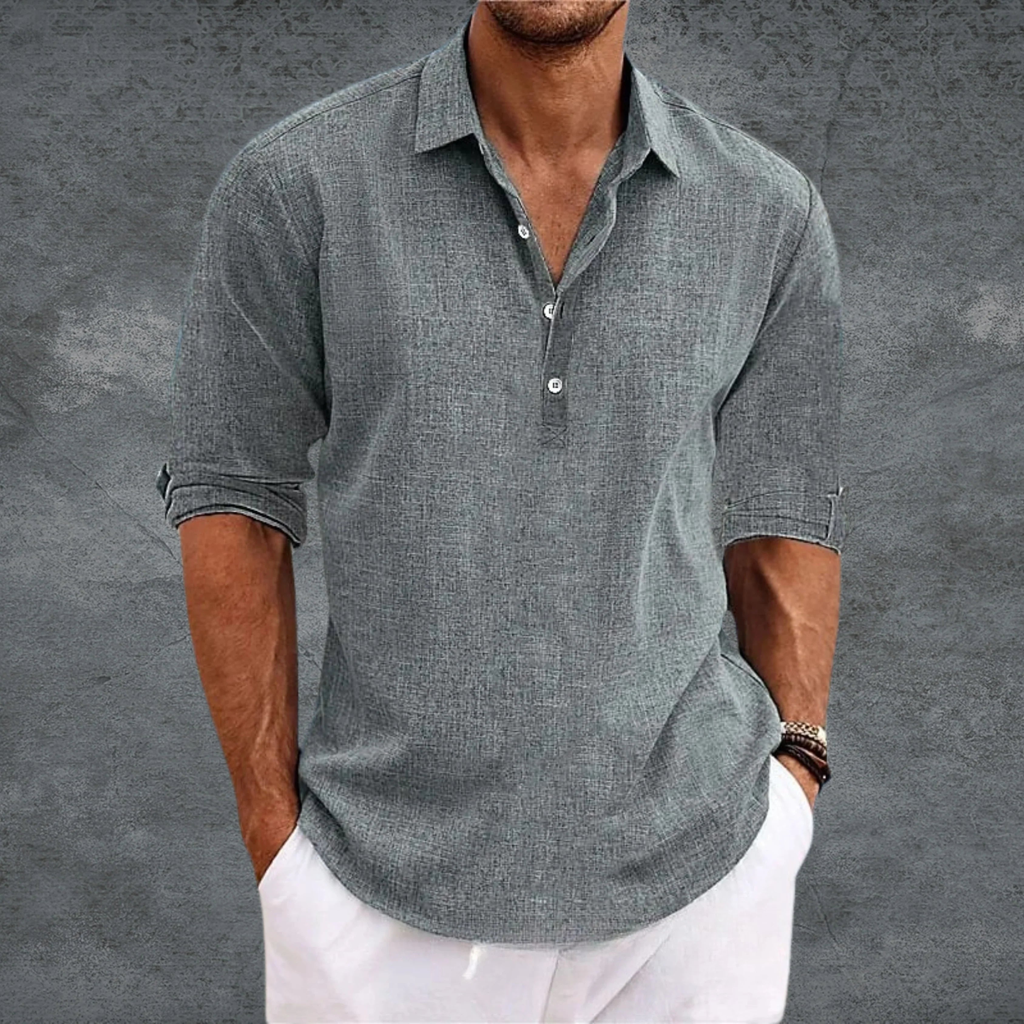 Chemise homme légère respirante col ouvert – Image 4