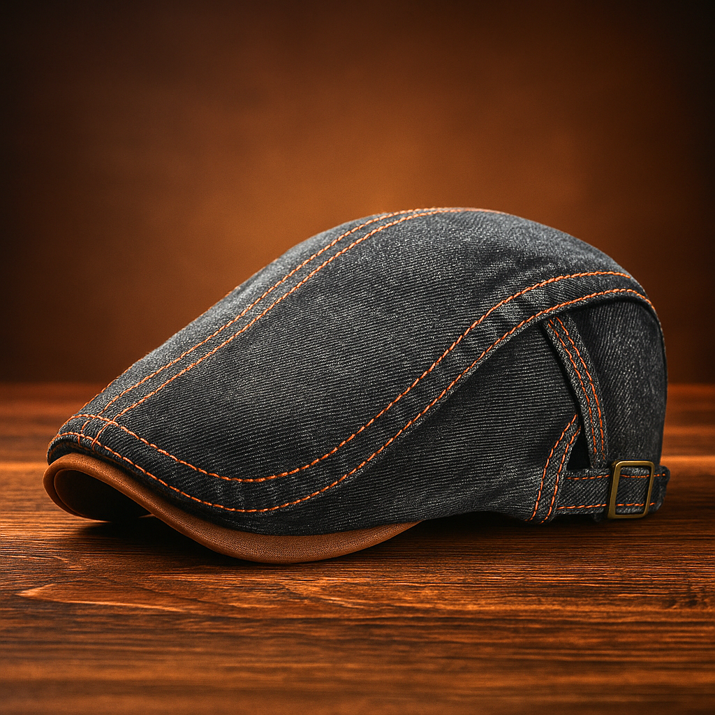 Casquette homme denim visière plate ajustable – Image 5