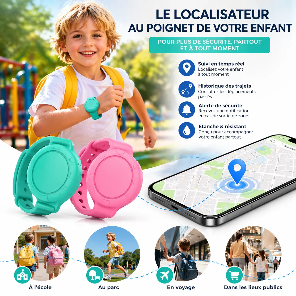 Traceur GPS enfant étanche IP68 Localiser iOS Android – Image 4