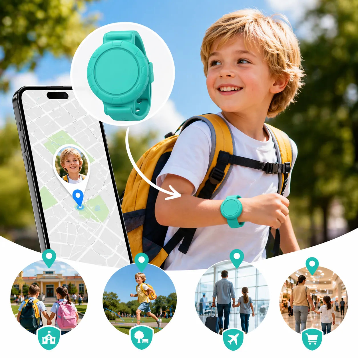 Traceur GPS enfant étanche IP68 Localiser iOS Android