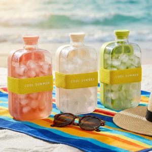 Bouteille glaçons intégrés paille anti-fuite 800ml