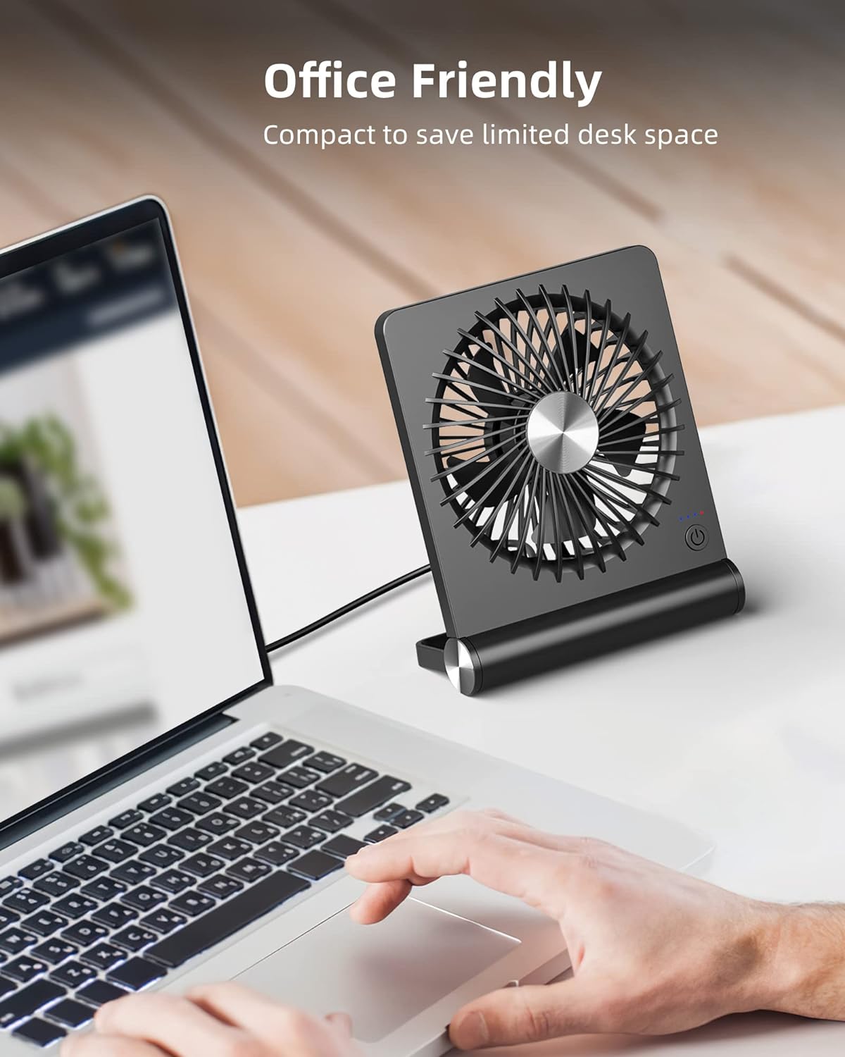 Ventilateur de bureau USB 30 dB 3 vitesses réglables – Image 2