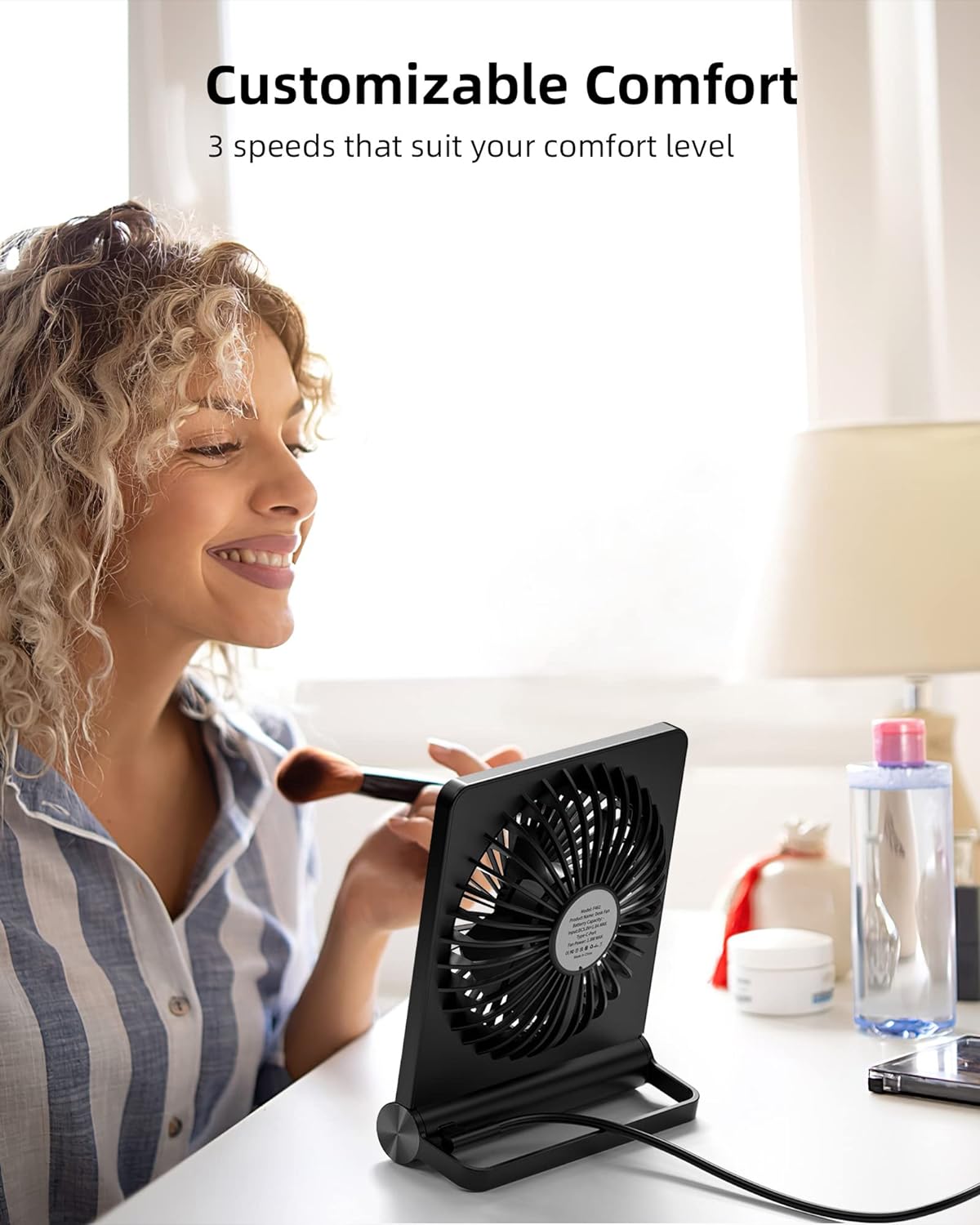 Ventilateur de bureau USB 30 dB 3 vitesses réglables – Image 5
