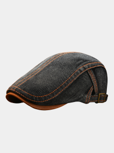 Casquette homme denim visière plate ajustable