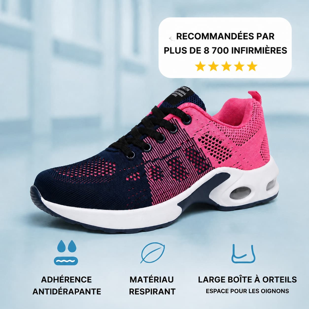 Chaussures infirmière ergonomiques antidérapantes respirantes – Image 11