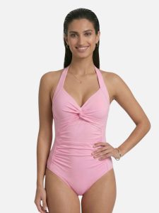 Maillot de bain une pièce femme col halter sculptant