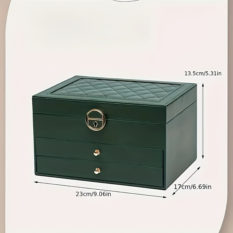 Boîte à bijoux en cuir multi-compartiments élégante – Image 11