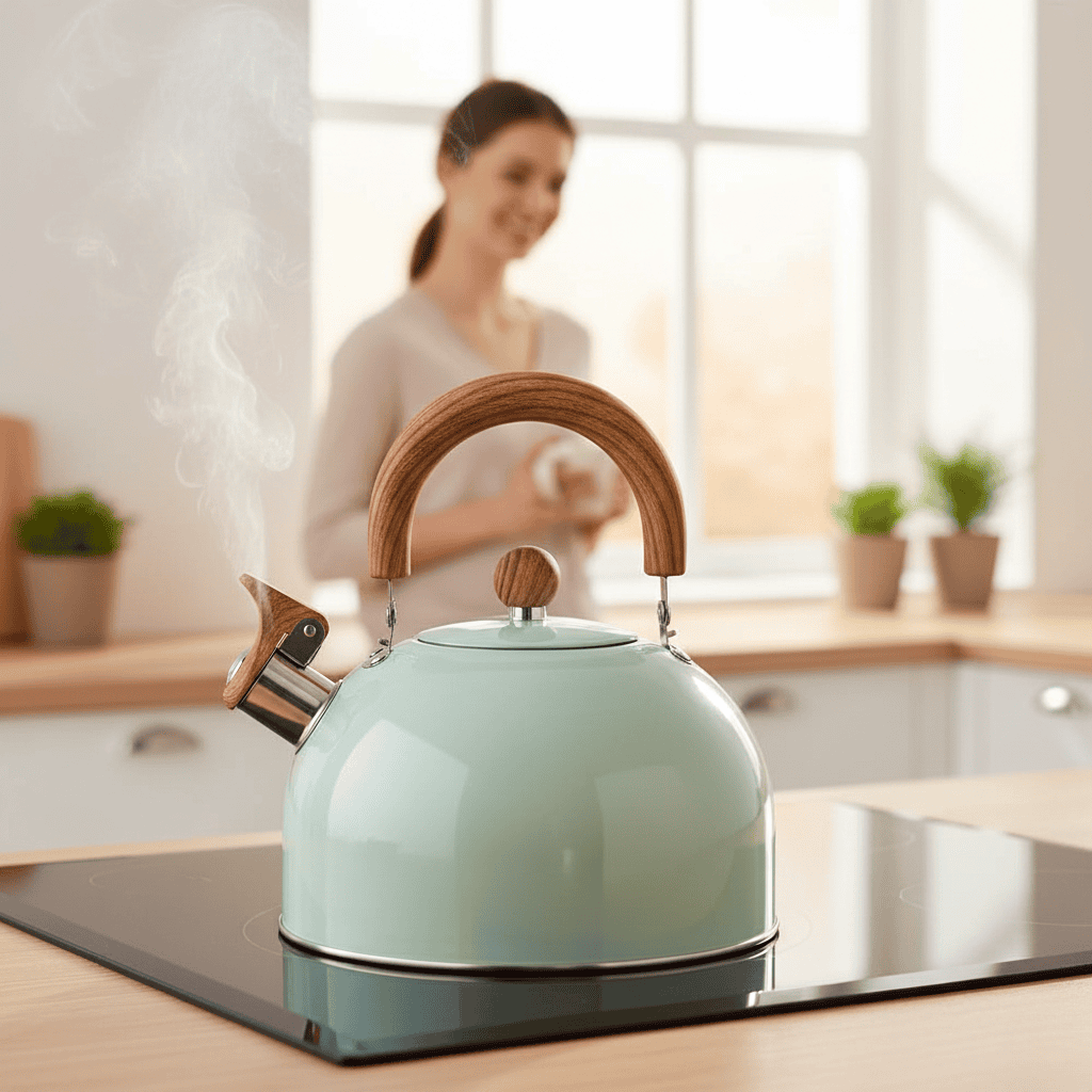Bouilloire sifflante 2.5L acier inoxydable tous feux – Image 5