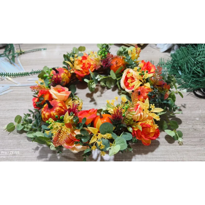 Guirlande automnale décoration naturelle intérieur extérieur 40 cm – Image 5