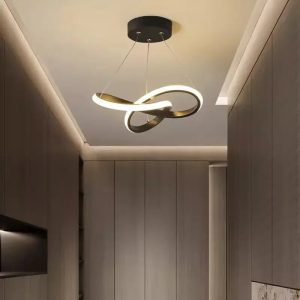 Plafonnier LED design avec télécommande, lumière tricolore