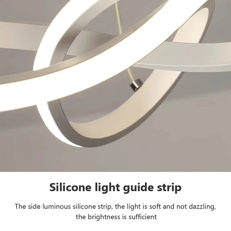 Plafonnier LED design avec télécommande, lumière tricolore – Image 4