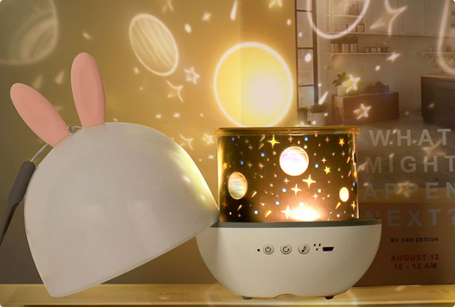 Veilleuse projecteur enfants rotation 360° films interchangeables – Image 5