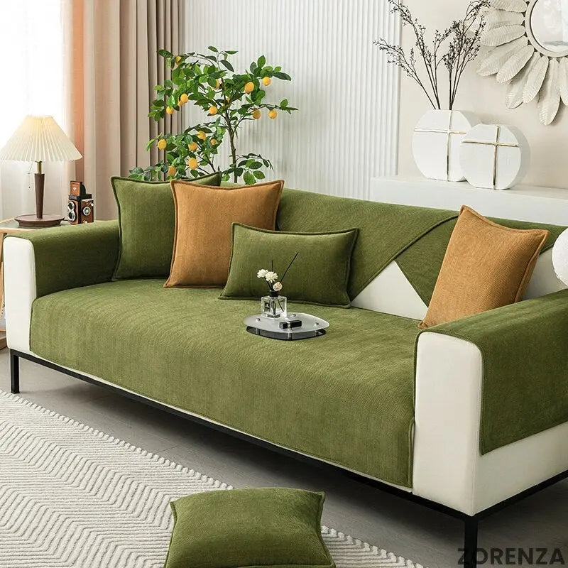 Housse de canapé chenille motif chevron lavable machine – Image 5