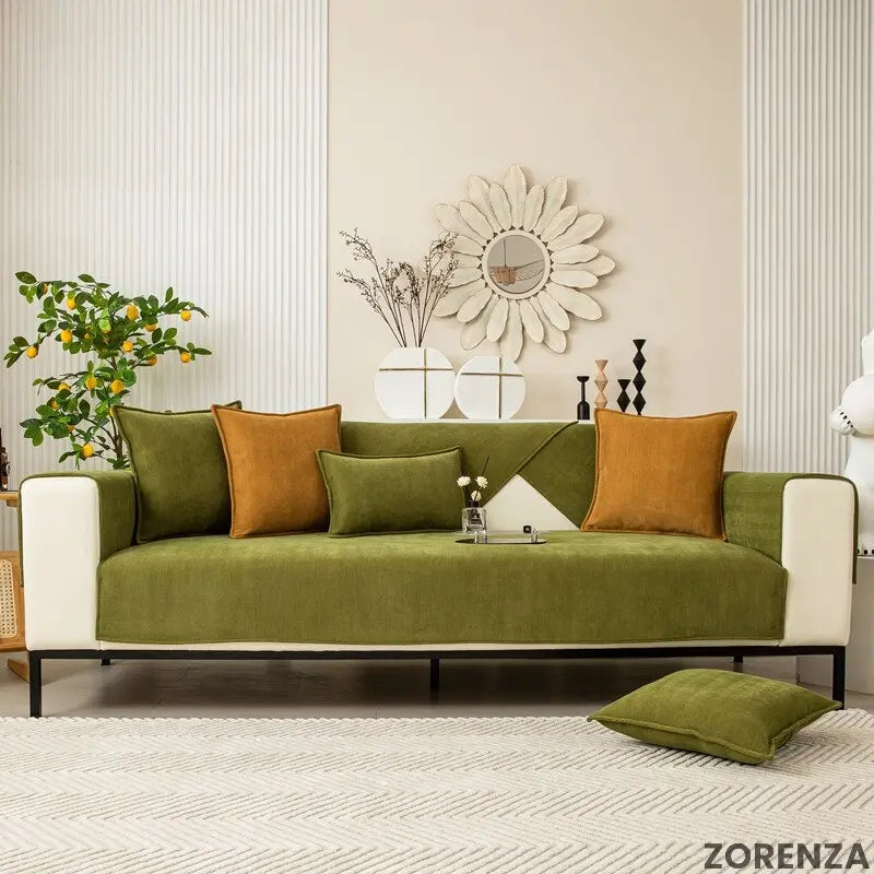 Housse de canapé chenille motif chevron lavable machine – Image 7