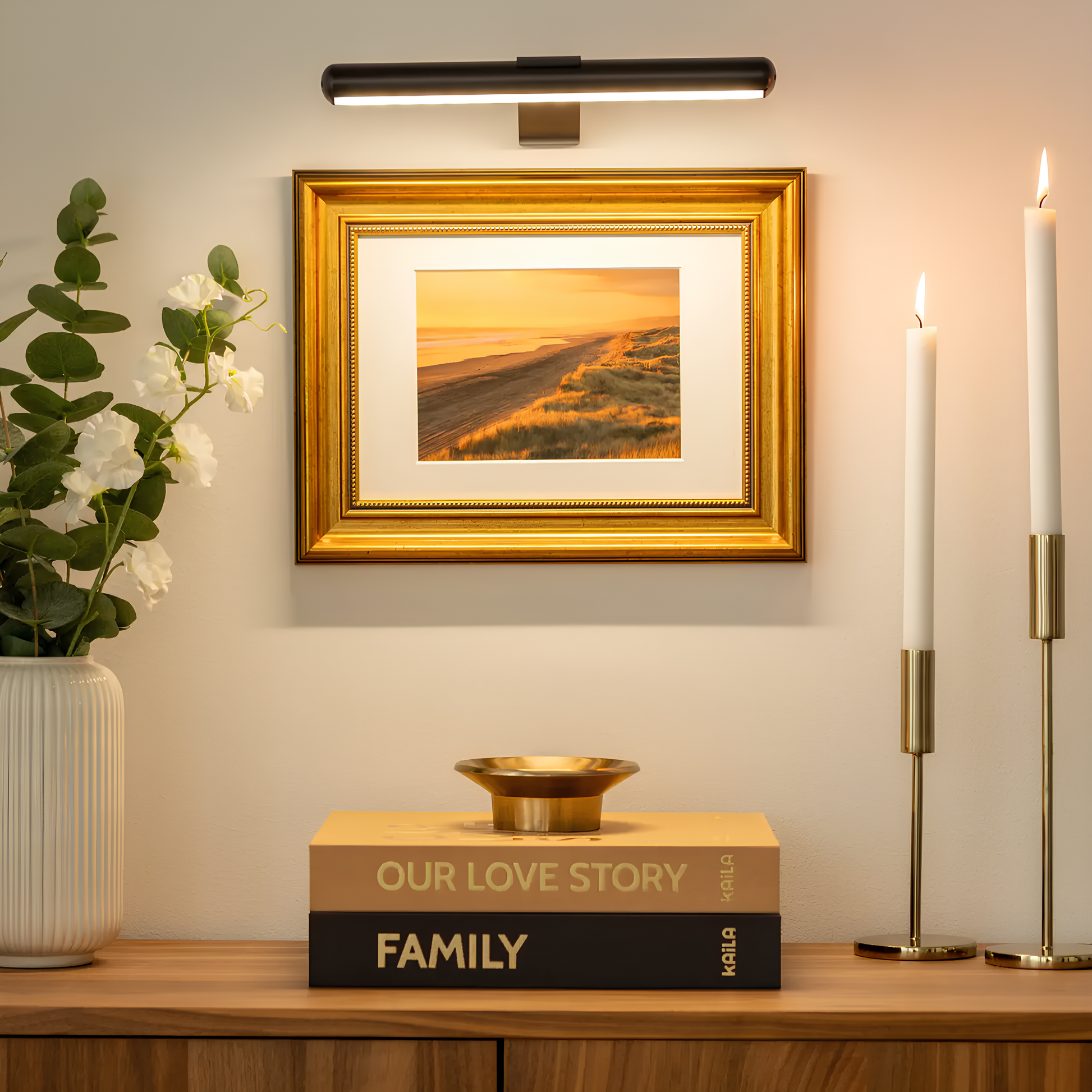 Lampe de tableau LED sans fil rechargeable, rotative 360°