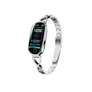 Bracelet en métal argenté opale
