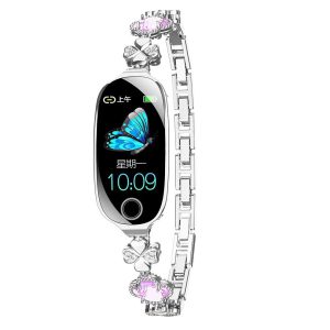 Bracelet en métal trèfle argenté