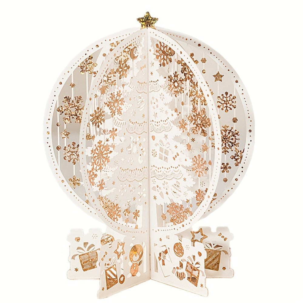 Carte de Noël pop-up 3D sapin découpe laser décoration – Image 3