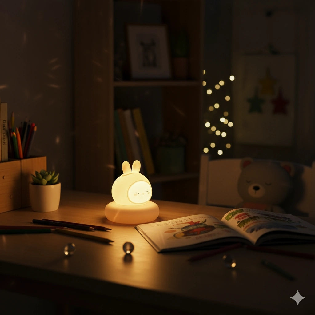 Veilleuse enfant lapin LED tamisée rechargeable USB – Image 3