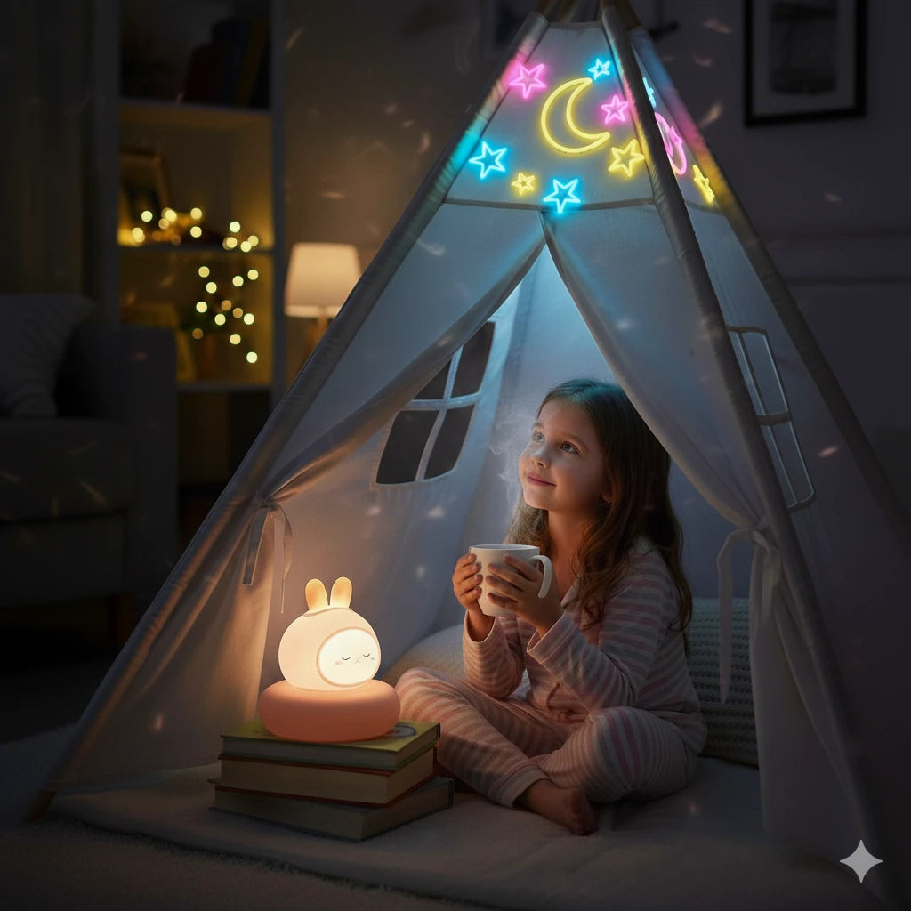Veilleuse enfant lapin LED tamisée rechargeable USB – Image 4