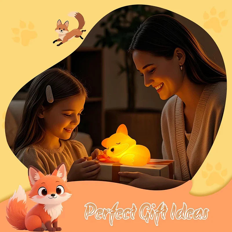 Veilleuse enfant renard silicone sans BPA lavable – Image 7