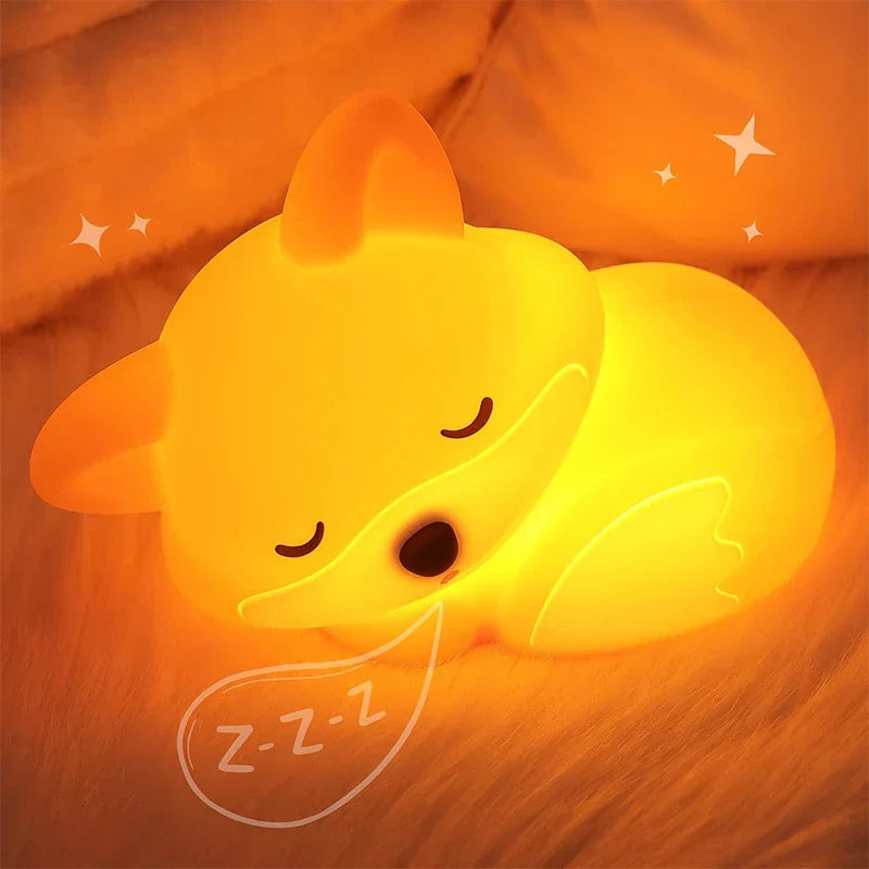 Veilleuse enfant renard silicone sans BPA lavable – Image 2