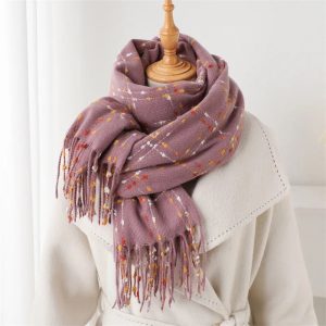 Châle femme brossé doux motif écossais