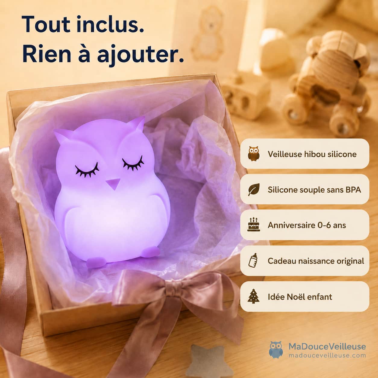 Veilleuse hibou silicone tactile LED couleurs – Image 6