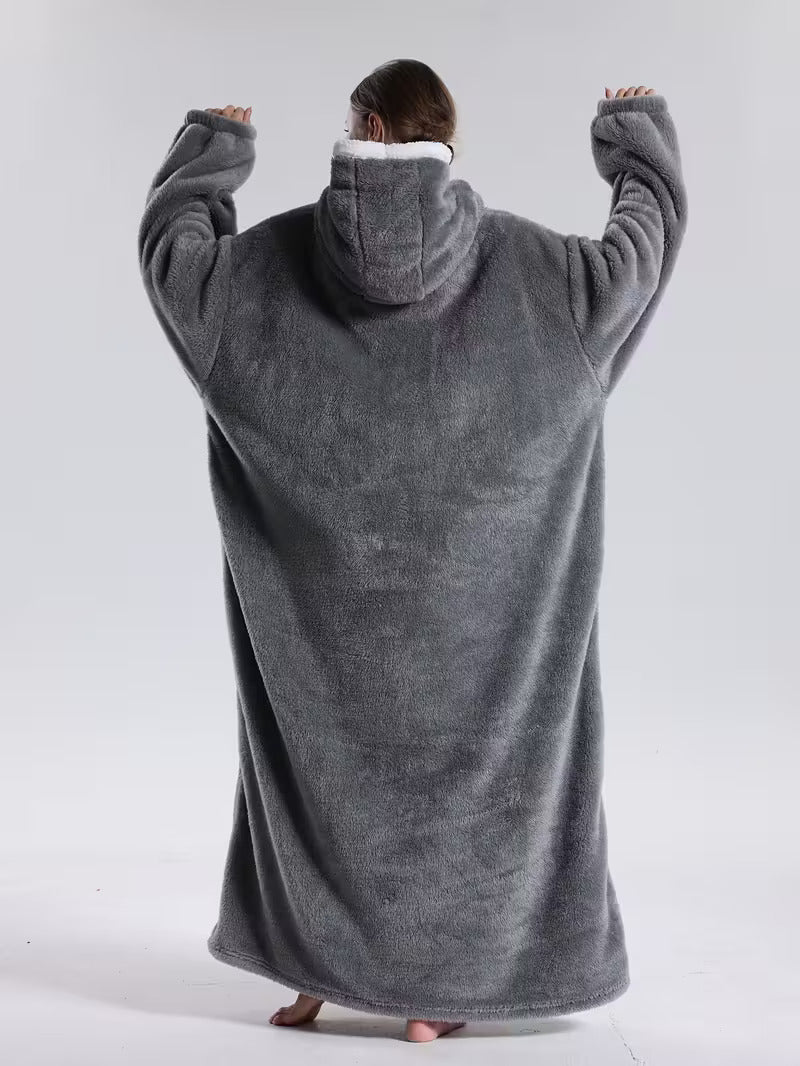 Pull plaid homme femme grande poche polyester doux – Image 9