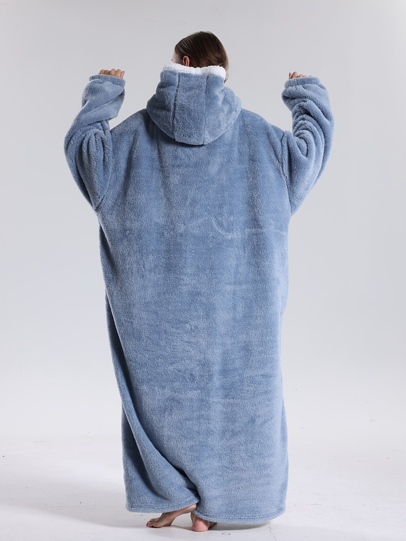 Pull plaid homme femme grande poche polyester doux – Image 10